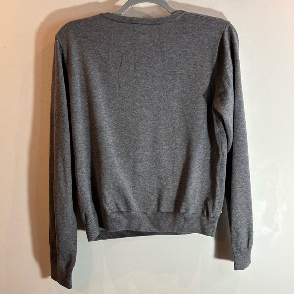 LACOSTE LIVE! Sz L Sweater 100% Cotton Raccoon Image On Grey Background - Picture 7 of 8